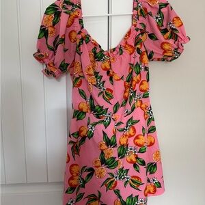 Goodnight Macaroon Pink Citrus Print Romper